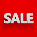 Big 3D SALE on red background