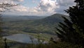 Big dam and lake in Czaniec between two mountain Royalty Free Stock Photo