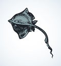 Stingray. Vector drawing Royalty Free Stock Photo