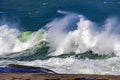 Big, dangerous waves during tropical storm Royalty Free Stock Photo