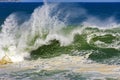 Big, dangerous waves during tropical storm Royalty Free Stock Photo