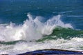 Big, dangerous waves during tropical storm Royalty Free Stock Photo