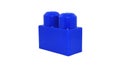 Big dark blue lego block in white background