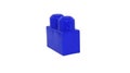 Big dark blue lego block in white background