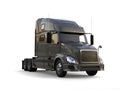 Big dark gray semi trailer truck Royalty Free Stock Photo