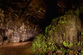 Big dark stone cave inside near entrance Royalty Free Stock Photo