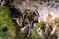 Big dark stone cave inside near entrance Royalty Free Stock Photo