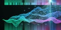 Big data. Abstract analytical background with color grid of data and blurred lines Business visualization of artificial