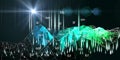 Big data. Abstract analyze algorithm  artificial intelligence data. Technology concept with color grid and  blurred lines. Royalty Free Stock Photo