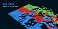 Big data. Abstract background algorithm analyzing color rectangles data. Machine learning. Analysis of Information. Minimalistic Royalty Free Stock Photo