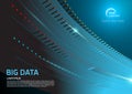 Big data abstract background. Sorting flow futuristic backdrop in blue color. Wave particle on gradient background Royalty Free Stock Photo