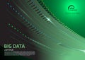 Big data abstract background. Sorting flow futuristic backdrop in green color. Wave particle on gradient background Royalty Free Stock Photo