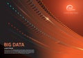 Big data abstract background. Sorting flow futuristic backdrop in red color. Wave particle on gradient background Royalty Free Stock Photo