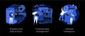 Big data abstract concept vector illustrations.
