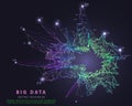 Big data. Abstract technology background with polygonal chaotic grid color analyze and data. Analytics algorithms data. Computing Royalty Free Stock Photo