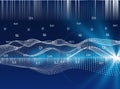 Big data. Abstract technology visualization of artificial intelligence. Quantum virtual cryptography. Blockchain. Analytics
