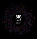 Big data abstract vector visualization. Lines and dots array. Big data connection complex. Graphic fractal element Royalty Free Stock Photo