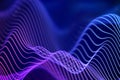 3D Sound waves. Big data abstract visualization. Royalty Free Stock Photo