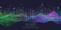 Big data. Abstract visualization polygonal algorithm grid analyze data. Quantum cryptography concept. Blockchain. Analytics