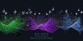 Big data. Abstract visualization polygonal algorithm grid analyze data. Quantum cryptography concept. Blockchain. Analytics