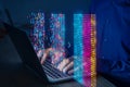 Big data analysed with AI technology for business analytics. Getting insights from data mining, filtering, sorting, clustering.