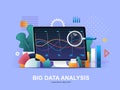 Big data analysis flat concept with gradients. Royalty Free Stock Photo
