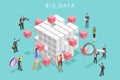 Big data analysis flat isometric vector concept.