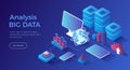 Big Data Analysis. Storage, Machine learning algorithms, Analyzing, Distribution Information, Reporting for optimization. Royalty Free Stock Photo