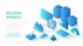 Big Data Analysis. Storage, Machine learning algorithms, Analyzing, Distribution Information, Reporting for optimization. Royalty Free Stock Photo