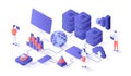 Big Data Analysis. Storage, Machine learning algorithms, Analyzing, Distribution Information, Reporting for optimization. Royalty Free Stock Photo