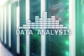 Big Data analysis text on server room background. Internet and modern technology concept Royalty Free Stock Photo