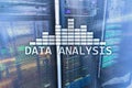 Big Data analysis text on server room background. Internet and modern technology concept Royalty Free Stock Photo