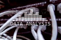 Big Data analysis text on server room background. Internet and modern technology concept Royalty Free Stock Photo