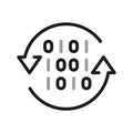 Big data analysis thin line icon. Data processing outline pictograms for website and mobile app GUI. Digital analytics simple UI, Royalty Free Stock Photo