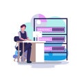 Big data analytic flat style illustration design