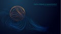 Big data analytics abstract vector background. 3d vector sphere data stream in abstract style. Abstract technology Royalty Free Stock Photo