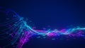 Big data analytics AI technology. Neural network and artificial intelligence analyzing complex information. Data flow and pipeline