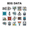 big data analytics hadoop icons set vector Royalty Free Stock Photo