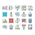 big data analytics hadoop icons set vector Royalty Free Stock Photo