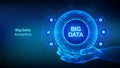 Big data analytics. Big data innovation technology concept. Blockchain network analysis. Artificial intelligence. Hexagonal grid Royalty Free Stock Photo