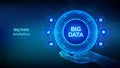 Big data analytics. Big data innovation technology concept. Blockchain network analysis. Artificial intelligence. Hexagonal grid Royalty Free Stock Photo