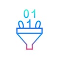 Big data analytics line vector icon. Data filter vector illustration.