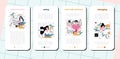 Big data analytics mobile application banner set. Big data specialist Royalty Free Stock Photo