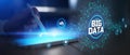 Big Data Analytics and Processing Visualization on Mobile Interface with Digital Network Elements Royalty Free Stock Photo