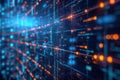 Big data analytics showing complex data flow patterns, business intelligence, technology