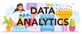 Big data analytics typographic header. Big data from different sources