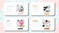 Big data analytics web banner or landing page set. Big data specialist Royalty Free Stock Photo