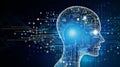 Big data and artificial intelligence concept. Machine learning and cyber mind domination. Neural network ai generated Royalty Free Stock Photo