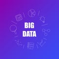 Big data background from line icon. Linear vector pattern. Royalty Free Stock Photo