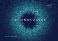 Big data background. Technology for visualization, artificial intelligence, deep learning and quantum computing.